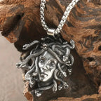 Medusa Head Snake Pendant Stainless Steel Necklace