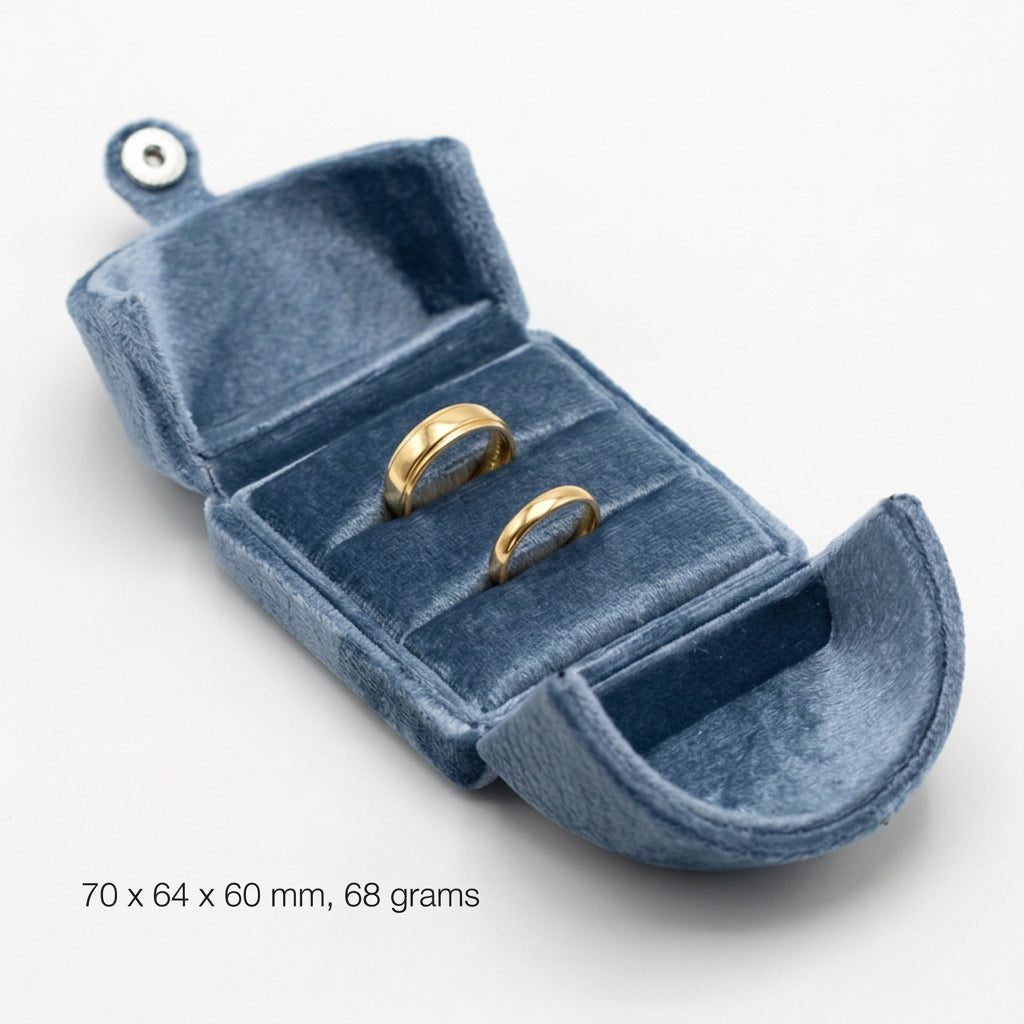 Double-Layer Blue Velvet Jewelry Box – Elegant Jewelry Storage Organizer
