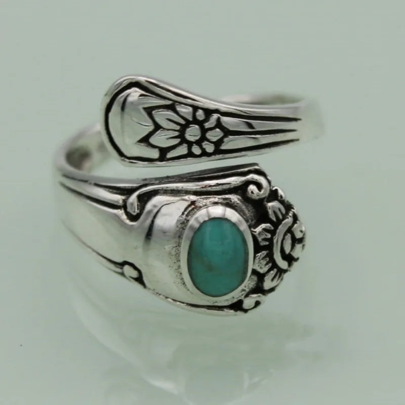 Turquoise Statement Rings – Bold Adjustable Boho Designs in Zinc Alloy