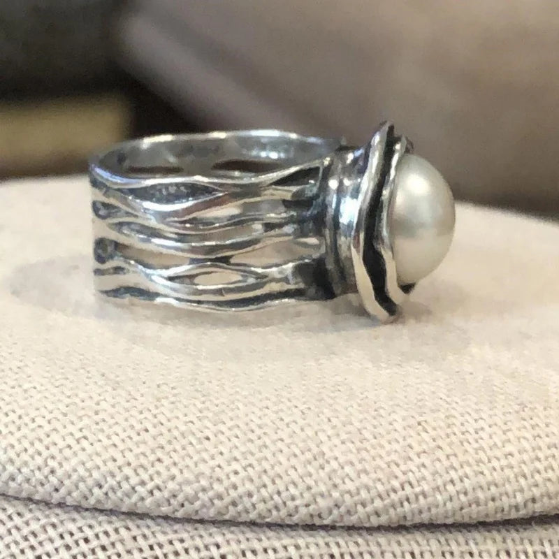 Set of 5 Bold Statement Rings – Cubic Zirconia, Pearl & Rose-Inspired Designs