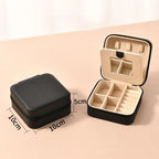 Elegant Leather Travel Jewelry Box – Compact Jewelry Organizer in 12 Colors
