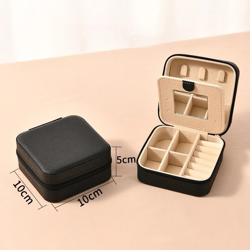 Elegant Leather Travel Jewelry Box – Compact Jewelry Organizer in 12 Colors