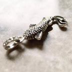 Red Koi Fish Pendant in Sterling Silver with Zircons