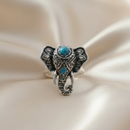 Turquoise Statement Rings – Bold Adjustable Boho Designs in Zinc Alloy