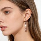 8 Colors! 18K Gold Plated Dangle Earrings with Freshwater Pearls & Crystals