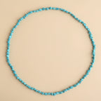 Boho Long Knotted Natural Turquoise Beads Necklace