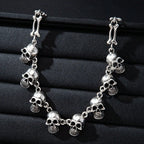 Gothic Style Multiple Skull Connected Choker Zink Alloy Necklace