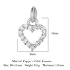 5-Piece Cubic Zirconia Copper Charms for Jewelry Making