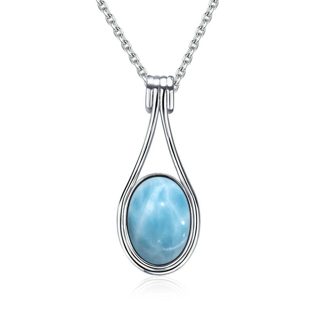 Platinum Plated Sterling Silver Pendant with Natural Labradorite