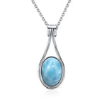 Platinum Plated Sterling Silver Pendant with Natural Labradorite