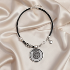 Vintage-Inspired Carved Floral Circle Pendant Necklace