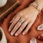 Multicolor Vintage Boho Ring – Unisex Textured Statement Band