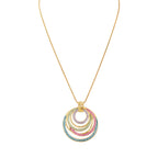 Boho Circle Pendant Necklace in Multi-Color Zinc Alloy