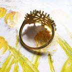 Gold-plated Daisy Cocktail Ring in Sterling Silver with Zircons