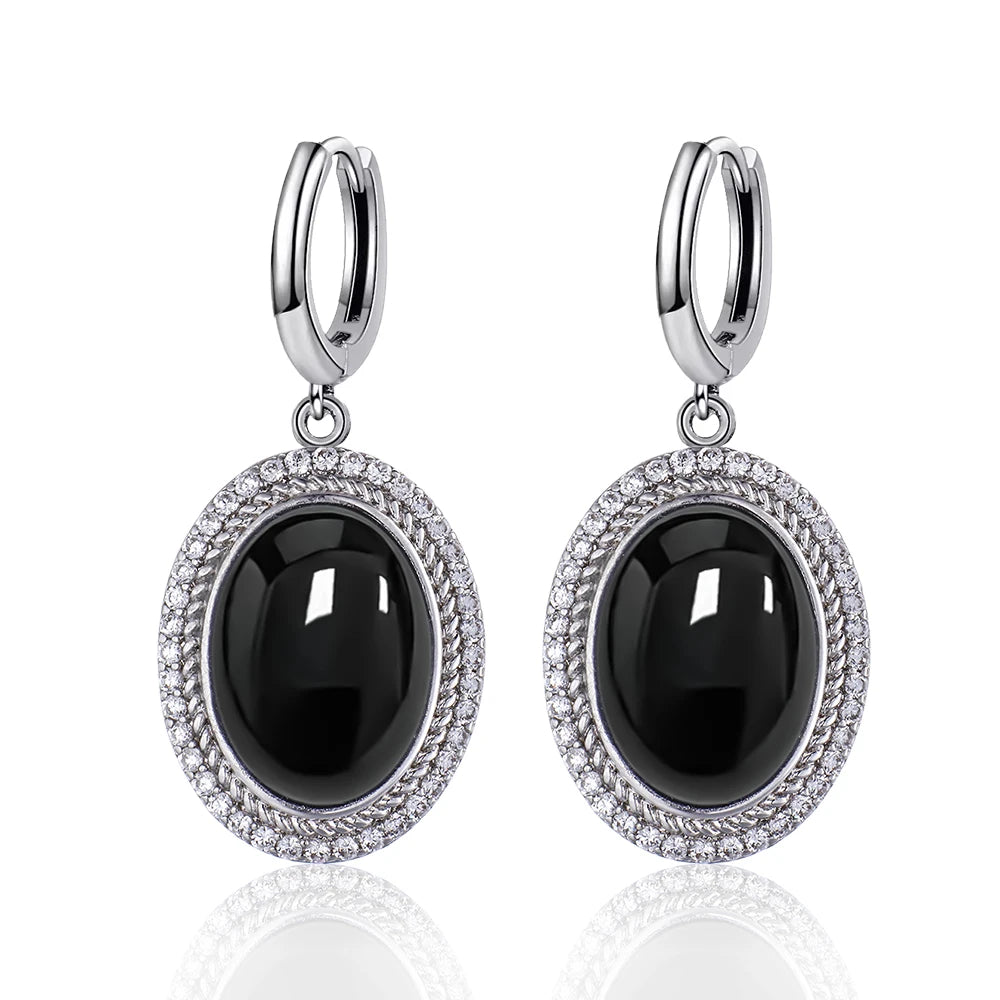 925 Sterling Silver Natural Moonstone Pendant & Earrings Set - Choose Your Stone