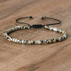 Adjustable Rope Bracelet with Natural Stone Beads - Large Selection