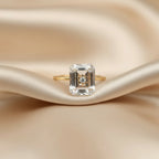 Chalcedony Crystal Rectangular Adjustable Ring in Gold Plated Copper