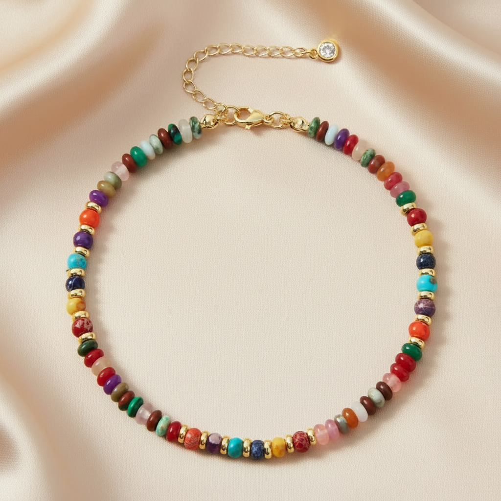 Natural Stone Handmade Beaded Anklet Summer Bracelet