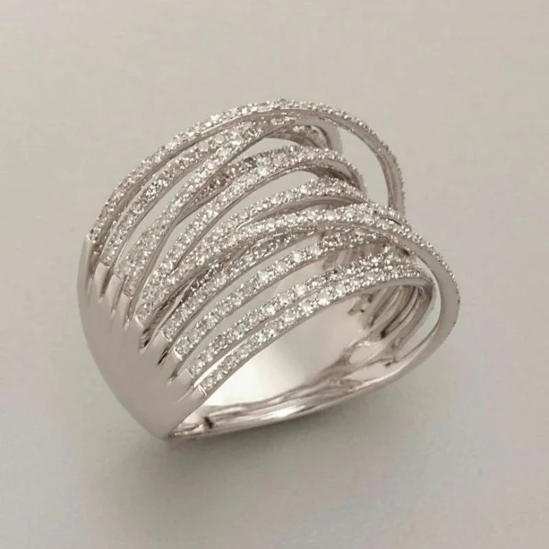 Set of 5 Bold Statement Rings – Cubic Zirconia, Pearl & Rose-Inspired Designs