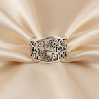 925 Sterling Silver Adjustable Flower Ring