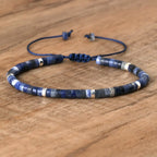 Adjustable Rope Bracelet with Natural Stone Beads - Large Selection