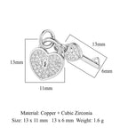 5-Piece Cubic Zirconia Copper Charms for Jewelry Making