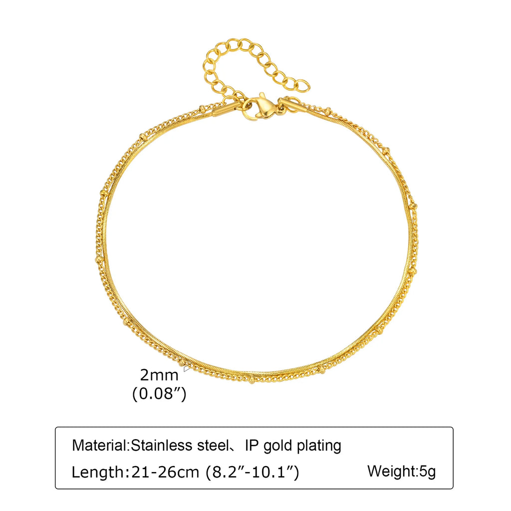 Gold-Plated Stainless-Steel Lucky Blue Evil Eye Anklet - Various Styles!!