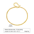 Gold-Plated Stainless-Steel Lucky Blue Evil Eye Anklet - Various Styles!!