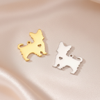 Covered Stainless Steel Dog & Wolf Charms with Cutout Hearts - For Bracelets & Necklaces