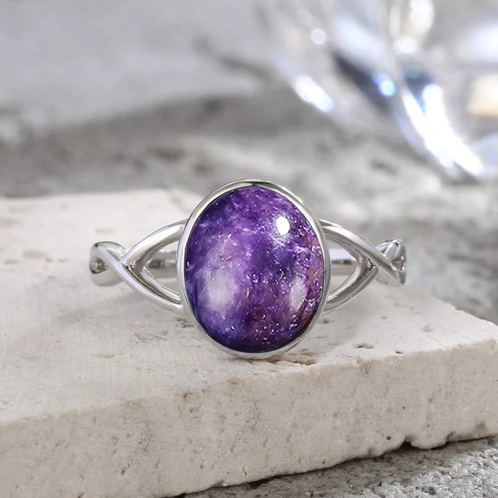 925 Sterling Silver Ring Natural Gemstone Ring