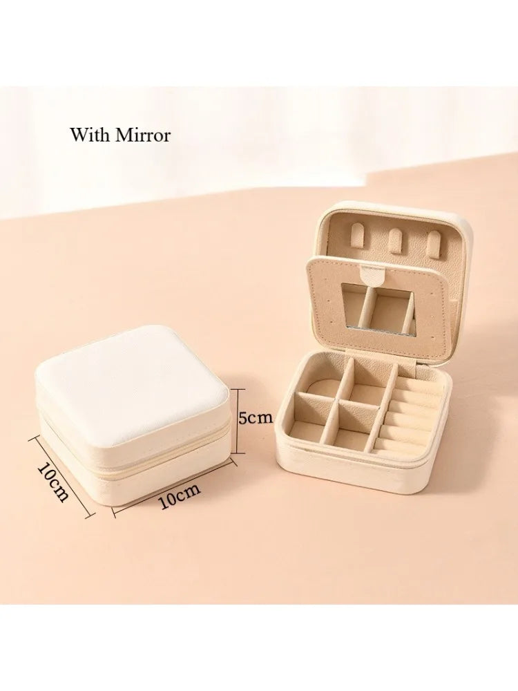 Elegant Leather Travel Jewelry Box – Compact Jewelry Organizer in 12 Colors
