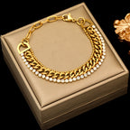 Choice of 18K Gold Plated Stainless Steel Thick Cuban Chain Bracelets - Bold, Statement
