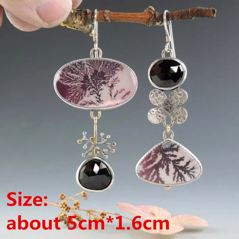 Unique Collection of Handmade Alloy Resin Earrings - Geometric Asymmetric Boho