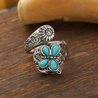 Turquoise Statement Rings – Bold Adjustable Boho Designs in Zinc Alloy