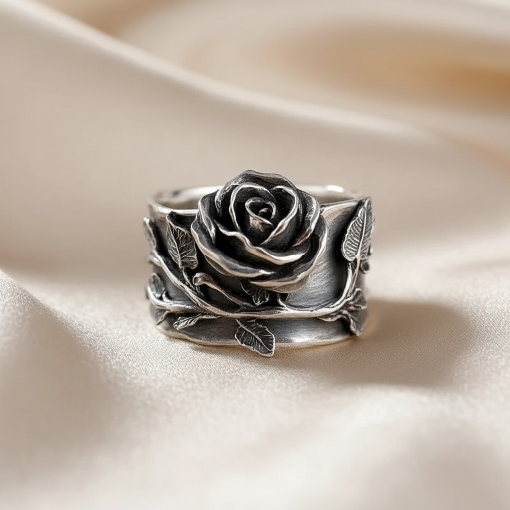Set of 5 Bold Statement Rings – Cubic Zirconia, Pearl & Rose-Inspired Designs