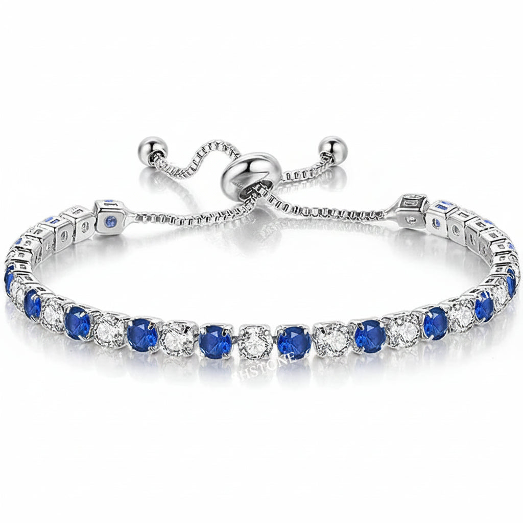 Selection of 925 Sterling Silver Tennis Bracelets with Multi-colored Zircons