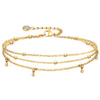 Gold-Plated Stainless-Steel Lucky Blue Evil Eye Anklet - Various Styles!!