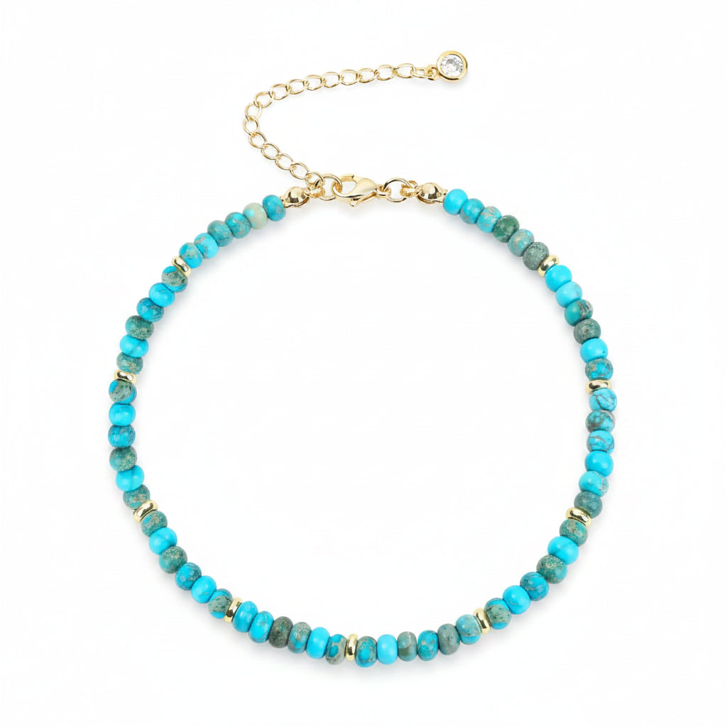 Natural Stone Handmade Beaded Anklet Summer Bracelet