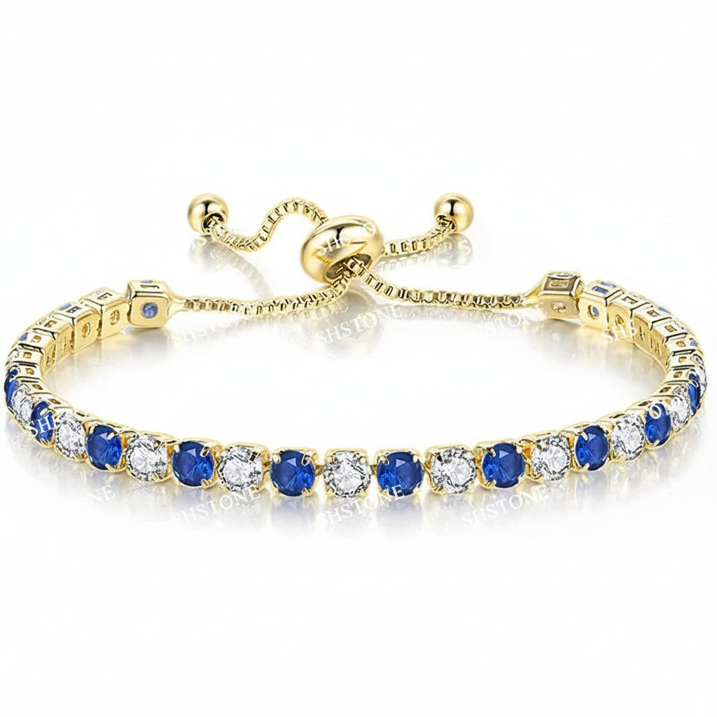 Selection of 925 Sterling Silver Tennis Bracelets with Multi-colored Zircons