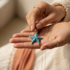 Blue Ocean Star Pendant in 925 Sterling Silver with Zircon Stones
