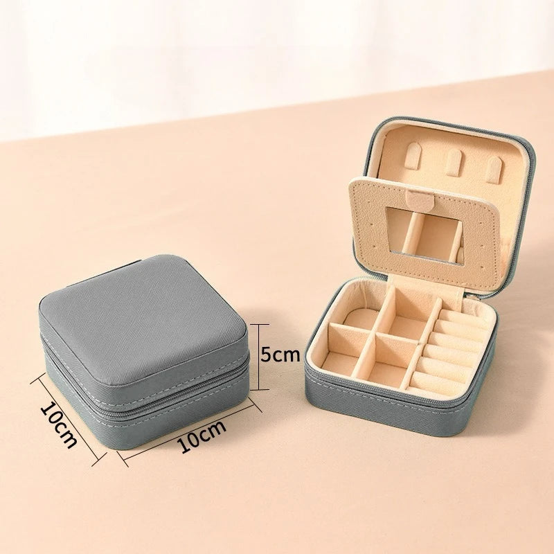 Elegant Leather Travel Jewelry Box – Compact Jewelry Organizer in 12 Colors