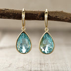 Ocean Blue Cubic Zirconia Cooper Drop Earrings