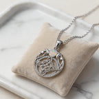 Triple Moon Goddess Opal Witch Knot Necklace