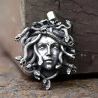 Medusa Head Snake Pendant Stainless Steel Necklace