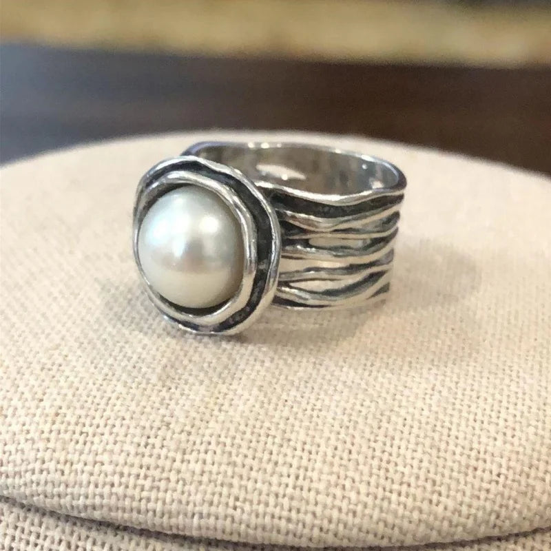 Set of 5 Bold Statement Rings – Cubic Zirconia, Pearl & Rose-Inspired Designs