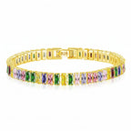 Selection of 925 Sterling Silver Tennis Bracelets with Multi-colored Zircons
