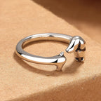 Silver Plated Copper Dachshund Sausage Dog Adjustable Ring