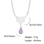 Celtic Knot Stainless Steel Drop Stone Pendant Necklace