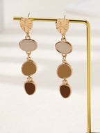 Elegant Gold-Plated Oil-Drip Stud Earrings in Alloy