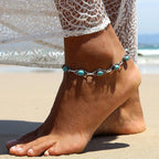 Boho Turquoise Resin Bead Summer Anklet in Zinc Alloy - Choose Your Design